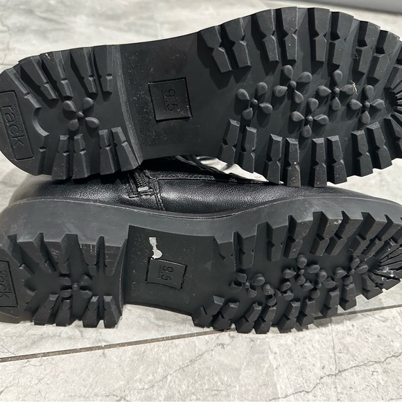 Black Quilted Lace-Up Boots Nordstrom Rack Brand Size 9.5 - Picture 5 of 6